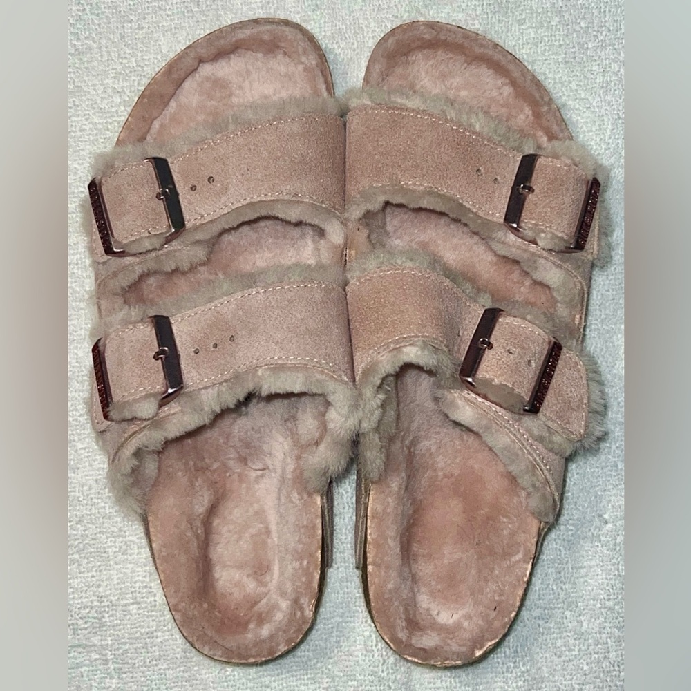 BIRKENSTOCK SHEARLING SANDALS